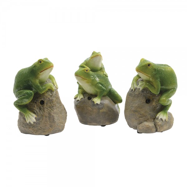 Figura rana con sensor de movimiento y sonido, modelos variados, 7 x 6 x 10 cm