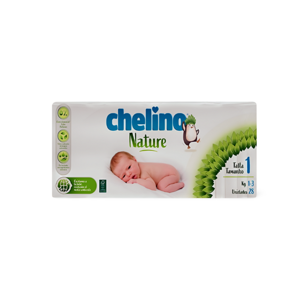 Chelino Nature pañales T/1 1-3kg 28 uds